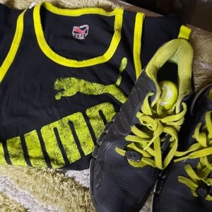 Puma shirt and adais sneakers